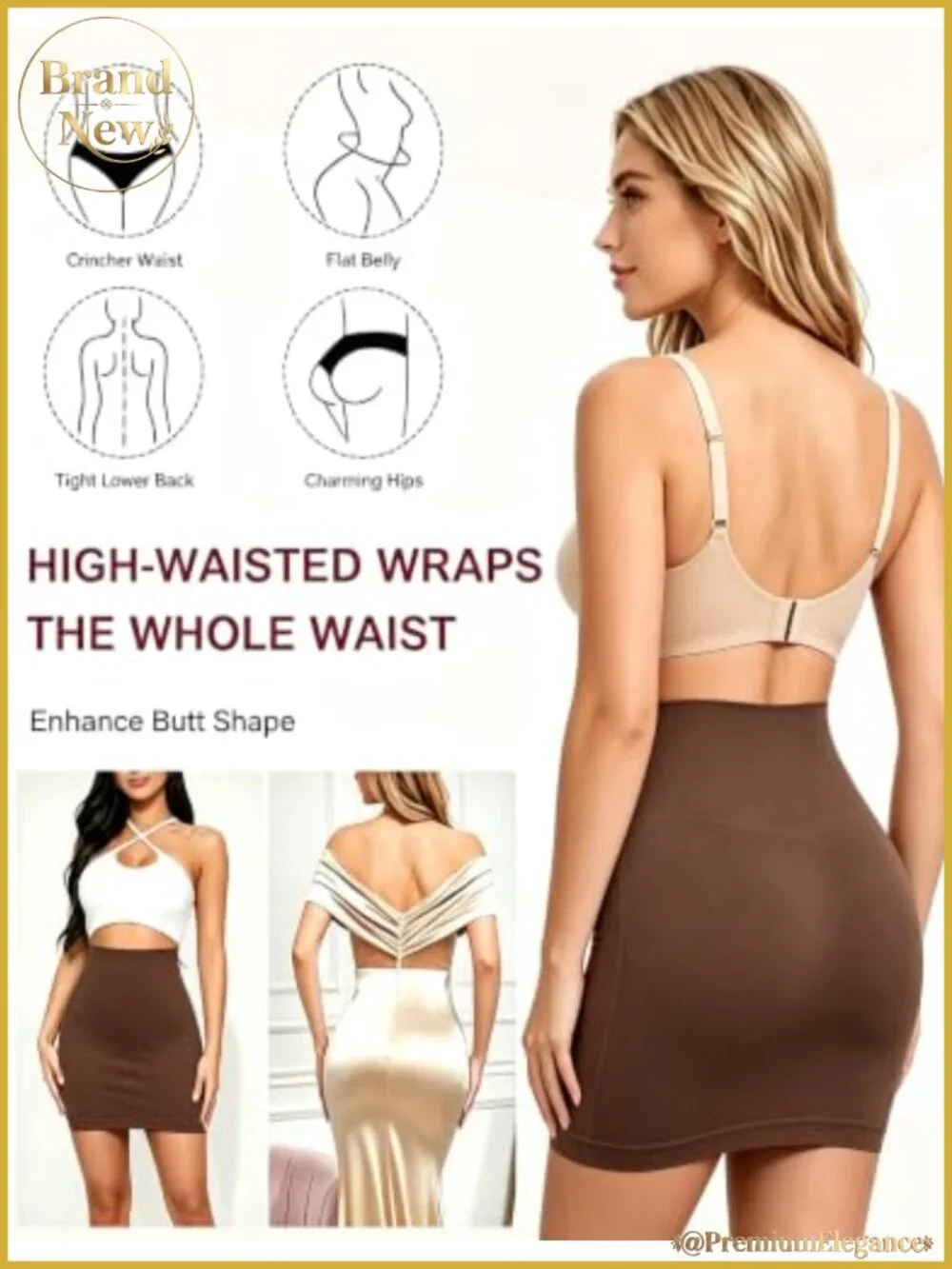 Half Slip for Women Under Dress Above Knee Non Cling Shapewear Slip Skirt